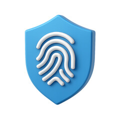 Fingerprint security shield icon representing digital protection and data privacy concept