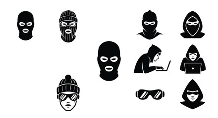 Collection of various hacker and criminal icons