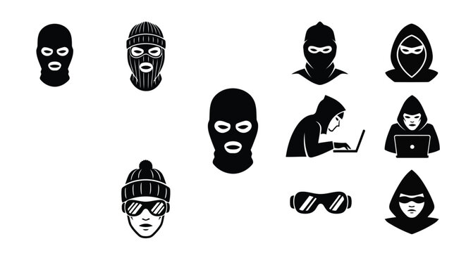 Collection of various hacker and criminal icons