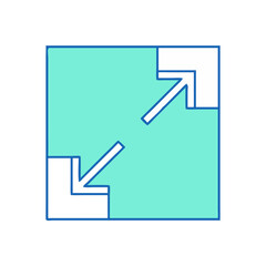 Shrinking Arrows within a Square Representing Reduction or Contraction Concept