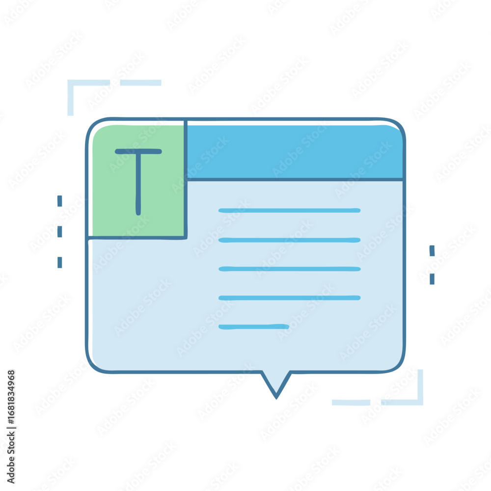 Wall mural minimalist textual content notification icon for user interface design, web development