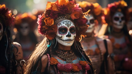 Day of the dead or dia de los muertos themed design for background, banner, wallpaper, cards, or advertising