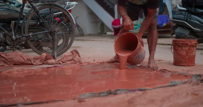 Drying Wet Mud into Clay: Process for Ganpati Idol Making	