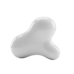 Fototapeta premium Pristine, smooth abstract white form, liquid drop or organic element, sharp focus, seamless brilliant white studio background, ample copy space, concept of modern innovation