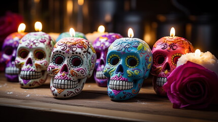 Day of the dead or dia de los muertos themed design for background, banner, wallpaper, cards, or advertising