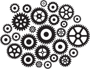 Interconnected Gears Vector graphics