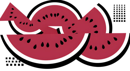 A stylized watermelon pattern