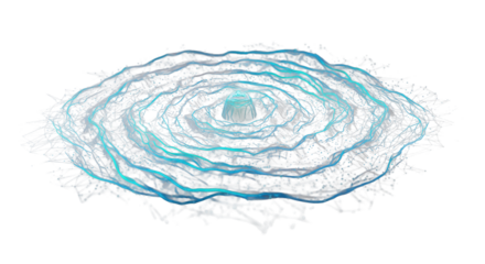 High-res abstract digital pattern, undulating lines, ripples, cool grays, vibrant electric blues, futuristic teal, soft digital glow, subtle grid, concept of data intelligence