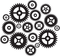 Obraz premium Interconnected Gears Vector graphics