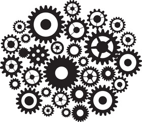 Interconnected Gears Vector graphics