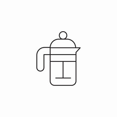 coffee press pot icon sign vector