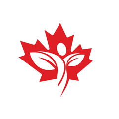 canadian leaf abstract logo modern style 