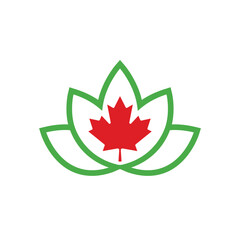 canadian leaf abstract logo modern style 
