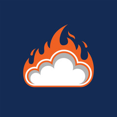 fire cloud abstract logo modern style
