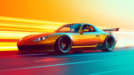 Obraz premium Dream car, supercar, speed in the veins