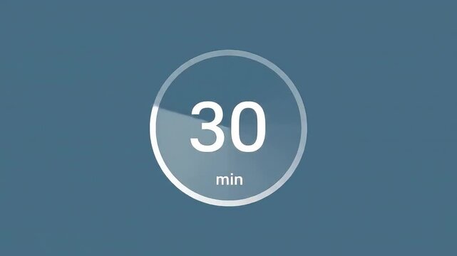 Modern Digital Timer Animation Counting Up Minutes.