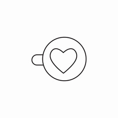 Fototapeta premium latte art heart icon sign vector