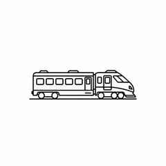 Modern train illustration featuring railway carriage and locomotive with railway carriage, ideal for travel or transportation purposes. This sleek train illustration conveys speed and modern design.