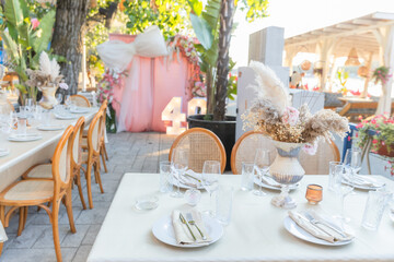 Elegant outdoor dining table for 40th birthday party