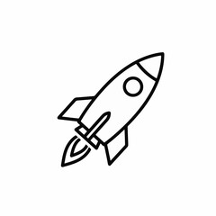 Line art rocket illustration in monochrome. Line art rocket illustration represents science and technology, symbolizing a new idea or project. Line art rocket can be used as symbol of progress,