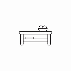 low table with bowl icon sign vector
