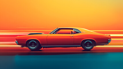 Fototapeta premium Dream car, supercar, speed in the veins