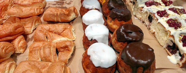 Sweet Pastries Arranged on a Tray Ideal for a Cozy Afternoon Gathering at a Local Pastry Shop
