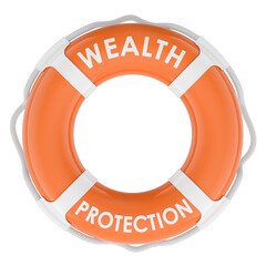 Fototapeta premium Wealth Protection concept with lifebuoy. 3D rendering