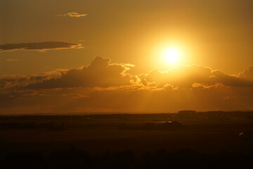 sunset over the river