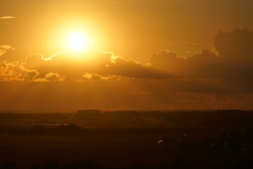 sunset over the river