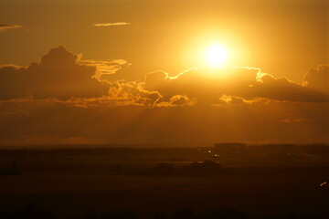 sunset over the river