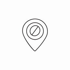 prohibited location pin icon sign vector