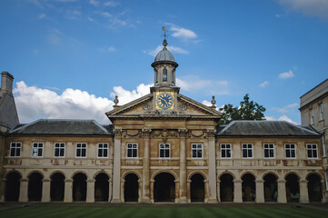 Chapel of Emmanuel College on Front Court, University of Cambridge, England, UK