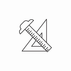 ruler with triangle icon sign vector
