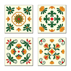 Decorative tiles with floral patterns