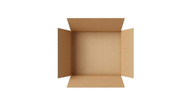 Cardboard packaging box mockup on white background