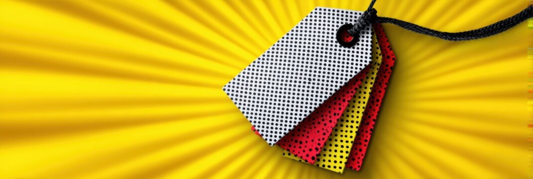 black friday sale, vibrant black friday banner in pop art comic style with bold discount tags, explosive burst, halftone textures, stickers, playful fonts, and vibrant colors - Powered by Adobe