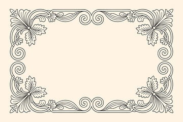 Delicate Leafy Border Frame for Invitations Vector Illustration
