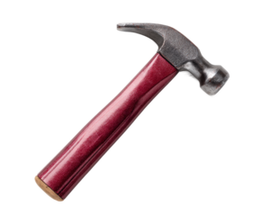Red hammer on a transparent background