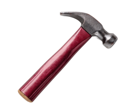 Red hammer on a transparent background