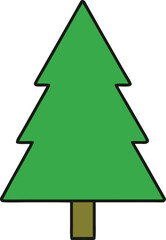 Green christmas tree pine silhouette vector illustration scalable eps icon for general use