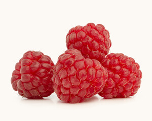 Raspberry berries isolated on a white background