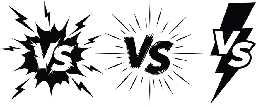 Versus battle vs fight comparison vector graphic design element
