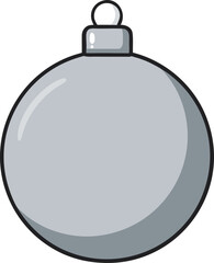 Obraz premium Festive shiny silver christmas ornament ball vector illustration scalable eps graphic