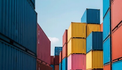 Fototapeta premium colorful shipping containers