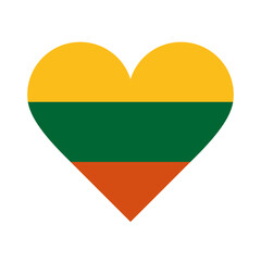 Lithuania flag heart icon. Country love symbol