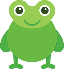 Obraz premium Simple green cartoon frog icon vector graphic scalable eps file transparent background