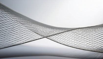 Naklejka premium a fine wire mesh suspended above a white surface casting a soft overlapping grid shadow