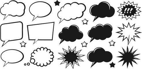 dialogue box silhouette vector set