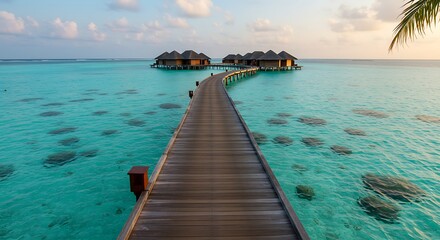 Tropical Paradise Overwater Bungalows Maldives Resort.